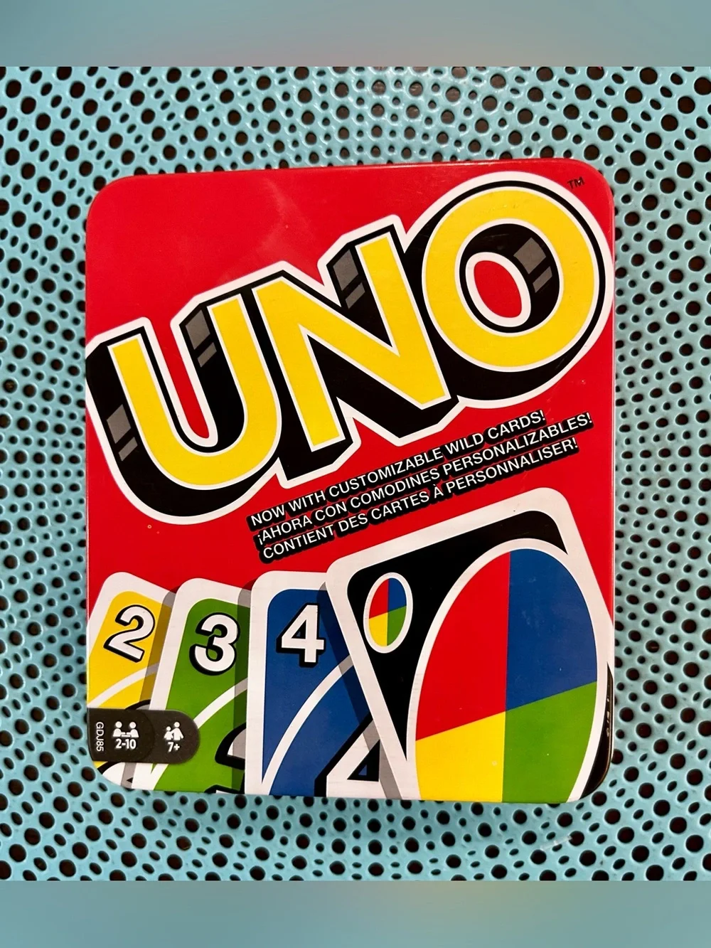 2019 Mattel Games UNO Card Game Family Fun Collectible Storage Tin